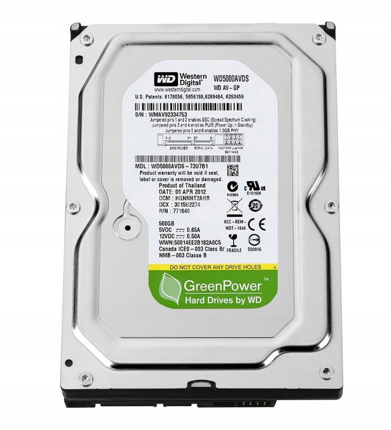 Pevný disk WD AV-GP WD5000AVDS 500 GB SATA II 3,5"